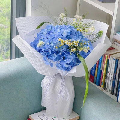 Bó hoa tươi cẩm tú cầu xanh