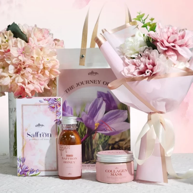 Set quà chống lão hoá Saffron Collagen Mask